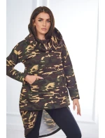 Mikina moro s dlhým chrbtom khaki+hnedá Mikina moro s dlhým chrbtom khaki+hnedá