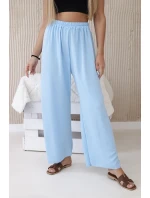 Kalhoty se širokými nohavicemi modrý Kalhoty se širokými nohavicemi modrý