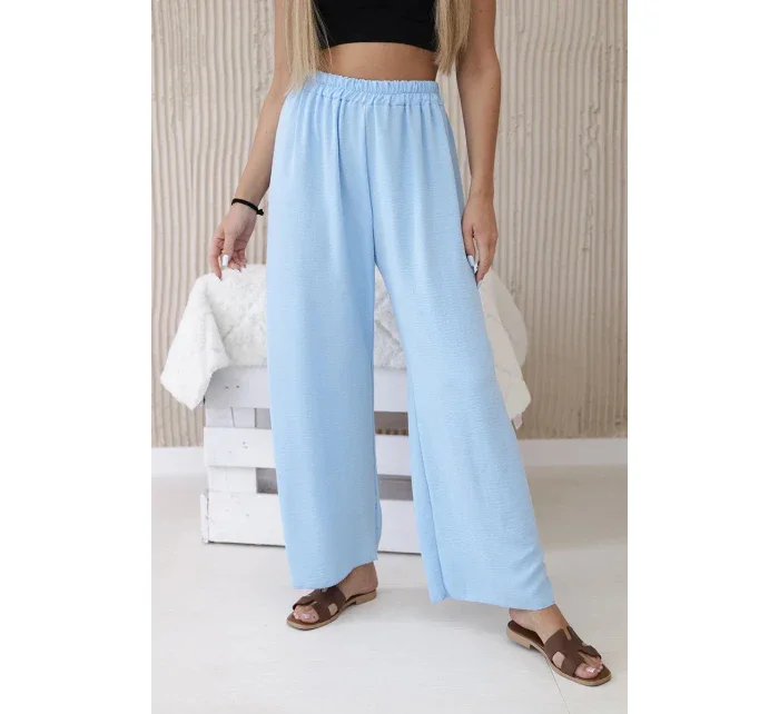 Kalhoty se širokými nohavicemi modrý Kalhoty se širokými nohavicemi modrý