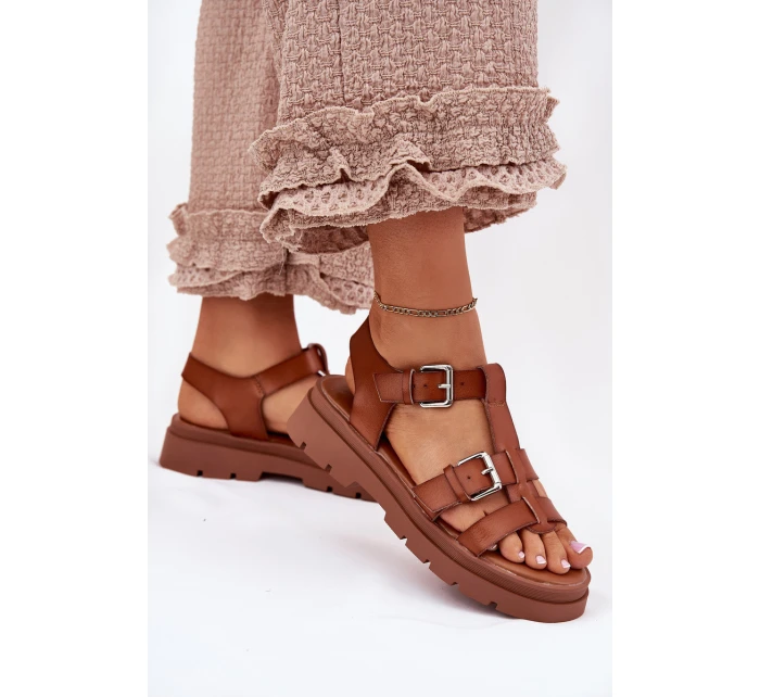 Dámské Sandály Eko Kůže S Přezkami Camel model 21699613 - Boto