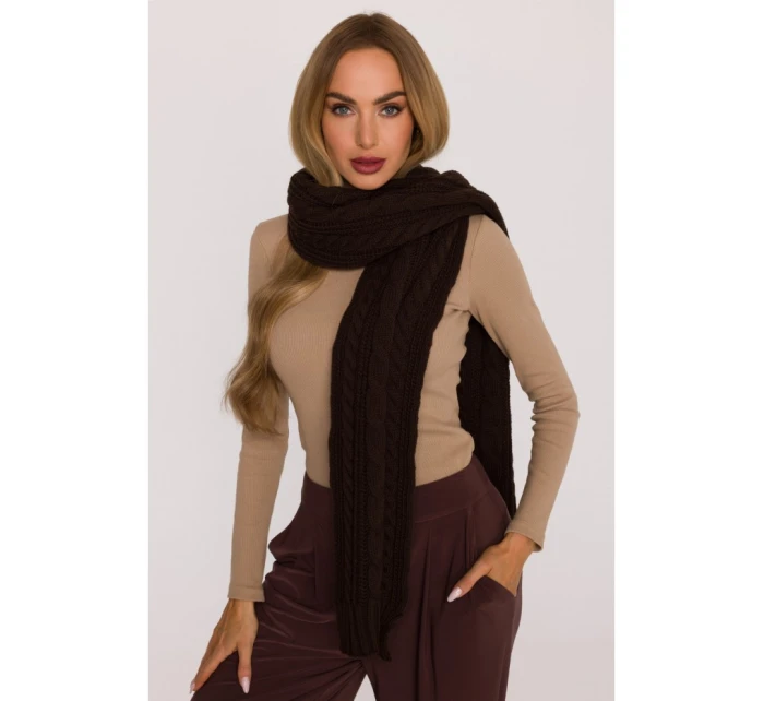 M898 Pletená šála - hnědá