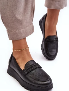 Kožené Boty na platformě s ozdobou, černá Lemar Lehira