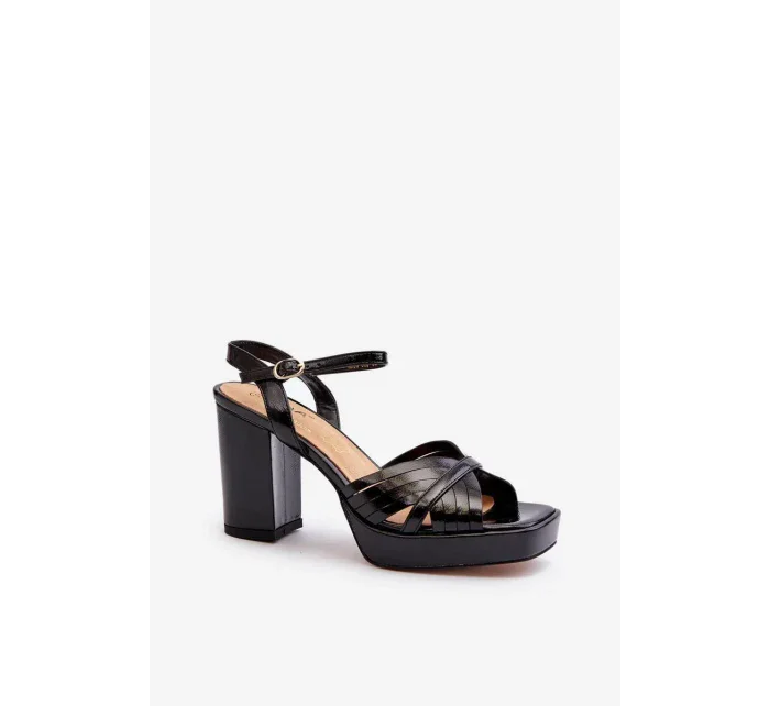 Sandále na podpätku model 195543 Step in style