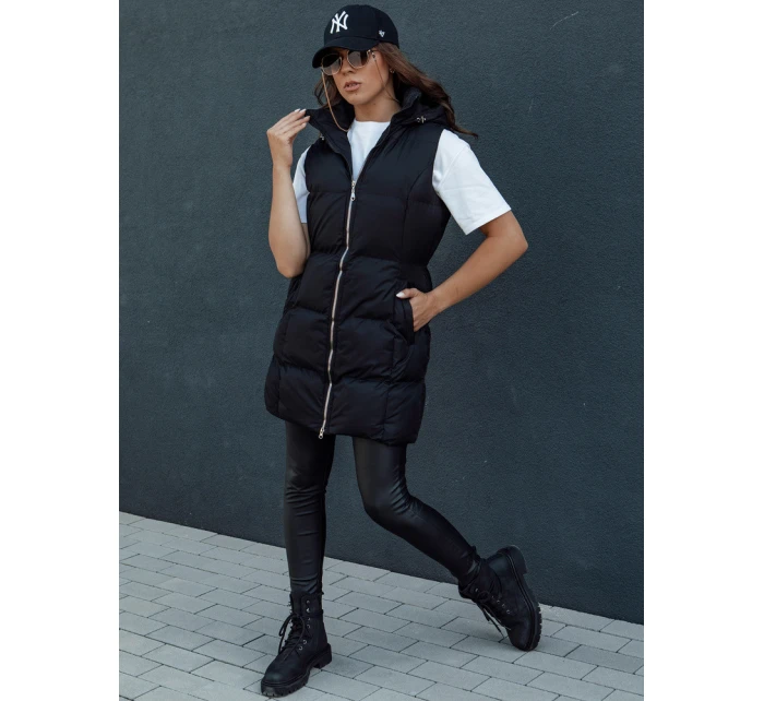 Dámská prošívaná dlouhá vesta černá Dstreet model 21979701 - FashionStreet