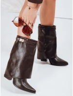 Dámské kozačky s širokým svrškem hnědé Dstreet model 21992340 - FashionStreet