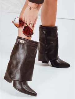 Dámské kozačky s širokým svrškem hnědé Dstreet model 21992340 - FashionStreet