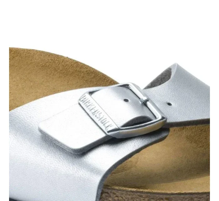 Dámske žabky Birkenstock Madrid Birko-Flor Silver regular wide (0040411) dámske Dámske žabky Birkenstock Madrid Birko-Flor Silver regular wide (0040411) dámske