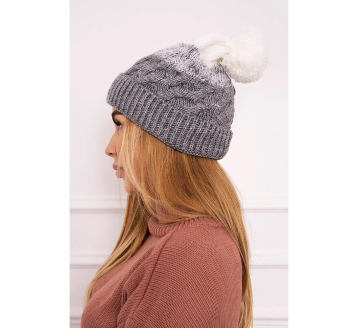 Fleecová čiapka Ilona K218 sivá+biela Fleecová čiapka Ilona K218 sivá+biela