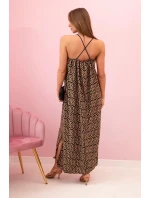 Dámske šaty bez ramienok so šesťuholníkovým ťavím vzorom