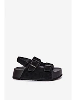 Semišové sandály na platformě Big Star TT274237 Černé