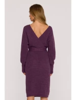 Svetrové šaty s výstřihem heather model 21484550 - Moe