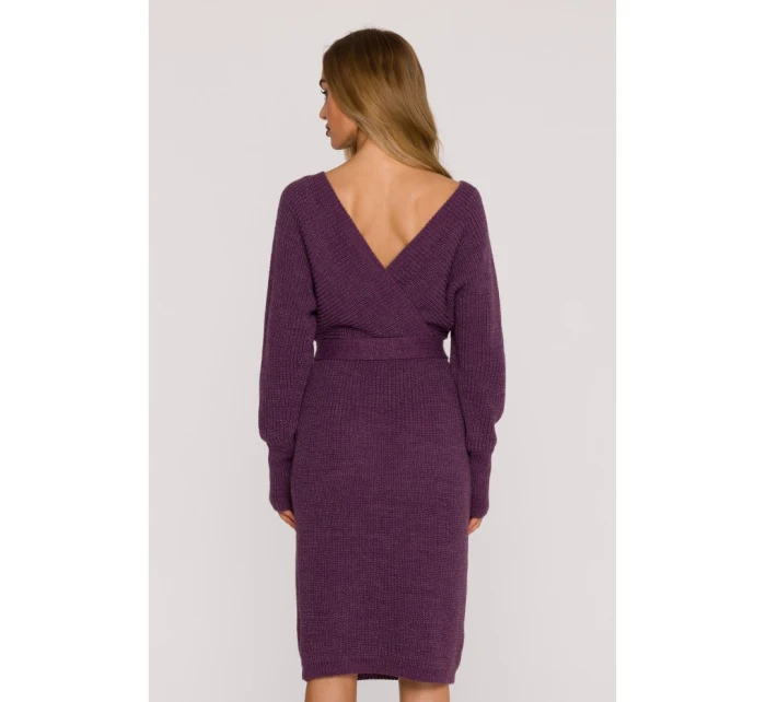 Svetrové šaty s výstřihem heather model 21484550 - Moe