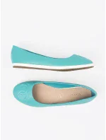 Štýlové dámske baleríny modré bez podpätku Štýlové dámske baleríny modré bez podpätku