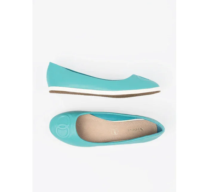 Štýlové dámske baleríny modré bez podpätku Štýlové dámske baleríny modré bez podpätku