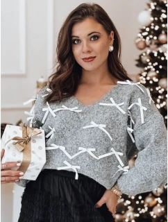 Dámský svetr s mašlemi grafitový Dstreet model 21982139 - FashionStreet
