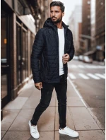 Pánská přechodná prošívaná bunda s kapucí tmavě modrá Dstreet model 21983026 - FashionStreet
