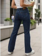 Jeansy damskie z wysokim stanem granatowe model 22015407 - FashionStreet