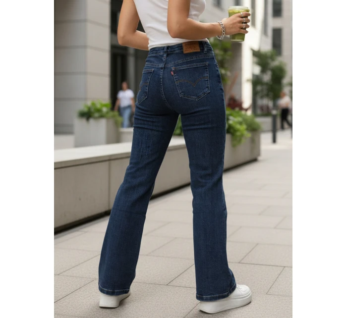 Jeansy damskie z wysokim stanem granatowe model 22015407 - FashionStreet