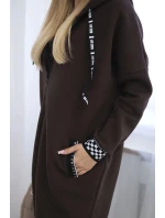 Mikina s kapucňou na zips hnedý
