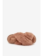 Kožešinové domácí pantofle pro ženy s se pásky Camel model 21708380 - EVENTO