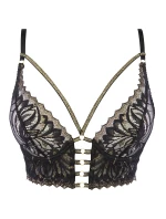 Trblietavý polokorzet V-10111 čierna/zlatá - Axami Trblietavý polokorzet V-10111 čierna/zlatá - Axami