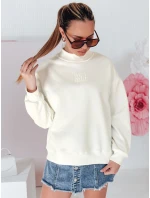 Dámska nadrozmerná mikina s nášivkou LOVASON ecru FashionStreet BY1421