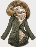 Dámska zimná bunda khaki-beige (m-21356)