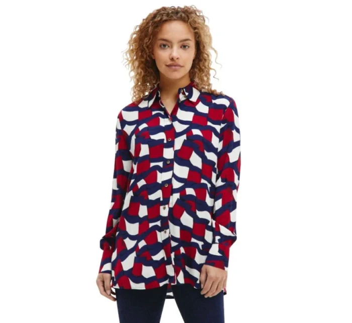 Tommy Hilfiger Viskózové tričko W WW0WW31447 Tommy Hilfiger Viskózové tričko W WW0WW31447