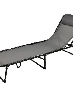 TURISTICKÉ ZÁHRADNÉ KEMPINGOVÉ LÔŽKO SKLADACIE TEXTLINE GRAPHITE