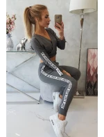 Sada s ozdobnými pásikmi grafitová melanž