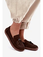 Mokasiny Barefoot z přírodního semiše Zazoo 10220 Hnědé