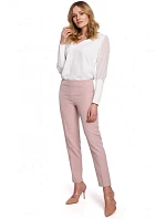 Dámske nohavice s úzkymi nohavicami K055 powder pink - Makover