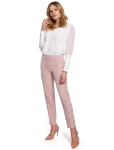 Dámske nohavice s úzkymi nohavicami K055 powder pink - Makover