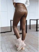 Dámské kožené kalhoty tmavě hnědé Dstreet model 21971552 - FashionStreet Dámské kožené kalhoty tmavě hnědé Dstreet model 21971552 - FashionStreet