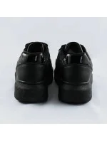 Čierne dámske šnurovacie športové poltopánky (RC-50)