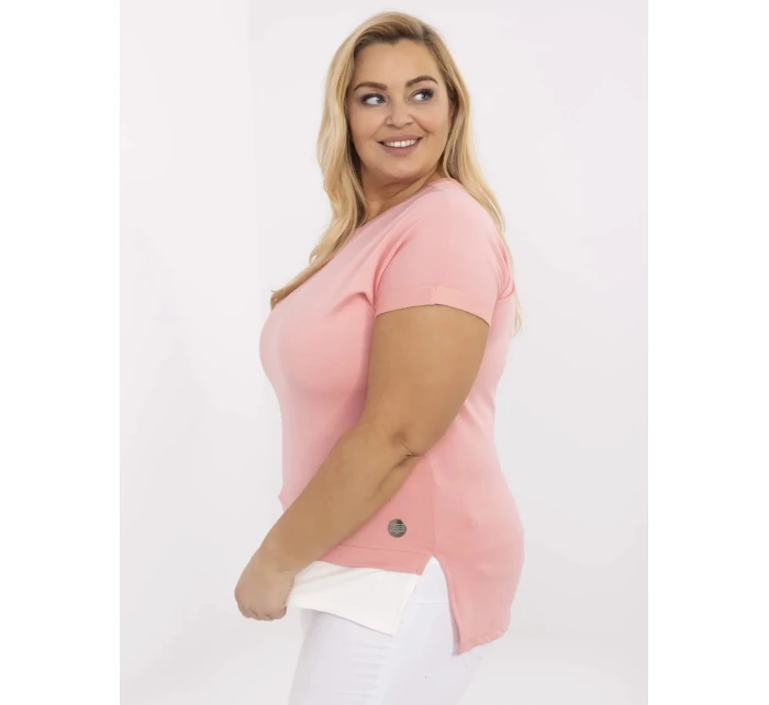 Bluzka RV BZ model 21072629 brzoskwiniowy - FPrice Bluzka RV BZ model 21072629 brzoskwiniowy - FPrice