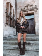 Dámske čižmy na podpätku so zipsom Lissara - čokoláda, eko semiš Dámske čižmy na podpätku so zipsom Lissara - čokoláda, eko semiš