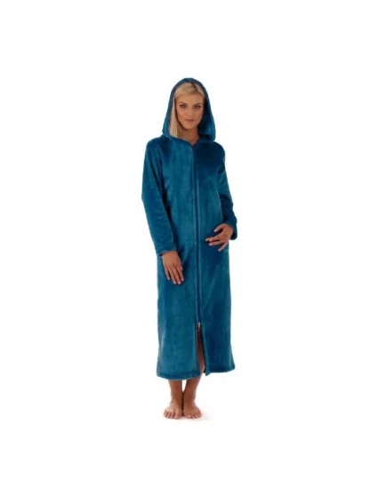 Unisex župan SIENA dlhý s kapucňou a zipsom 3656 6430 petrol - Vestis Unisex župan SIENA dlhý s kapucňou a zipsom 3656 6430 petrol - Vestis