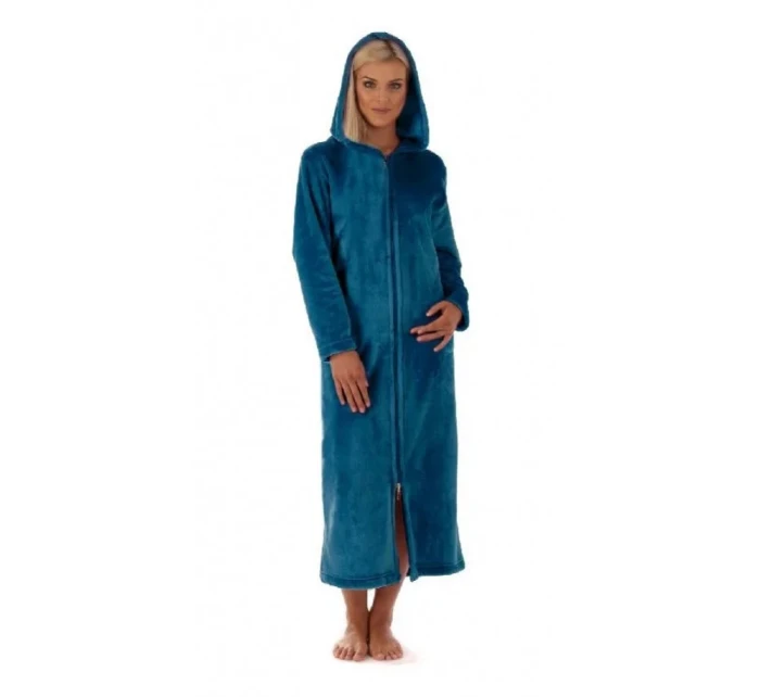 Unisex župan SIENA dlhý s kapucňou a zipsom 3656 6430 petrol - Vestis Unisex župan SIENA dlhý s kapucňou a zipsom 3656 6430 petrol - Vestis