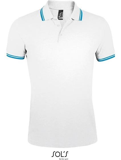 SOL'S Pasadena Men Pánske polo tričko z piké 25.0577 biele/aqua