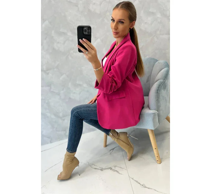 Bunda s chlopňou elegantná fuchsiová