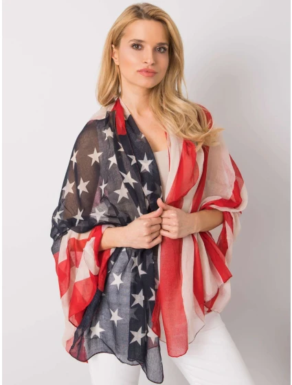 Dámska šatka AT CH S 1843 tmavomodrá a červená