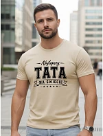 Tshirt męski z nadrukiem dla bawełniany beżowy model 22217707 - FashionStreet Tshirt męski z nadrukiem dla bawełniany beżowy model 22217707 - FashionStreet
