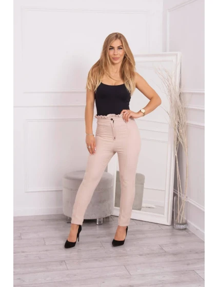 Béžové plisované nohavice