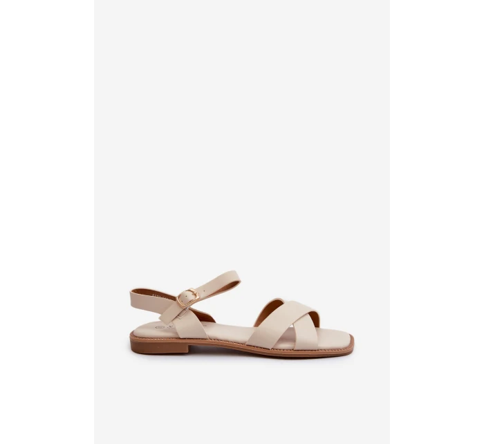 Dámské Ploché Sandály Z  Beige model 21664339 - S.Barski