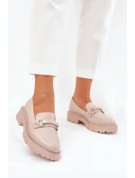 Dámské Mokasíny Ozdobené Zirkony Béžové model 21690339 - Boto Dámské Mokasíny Ozdobené Zirkony Béžové model 21690339 - Boto