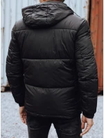 Pánska zimná bunda s odnímateľnou kapucňou čierna FashionStreet TX4833 Pánska zimná bunda s odnímateľnou kapucňou čierna FashionStreet TX4833