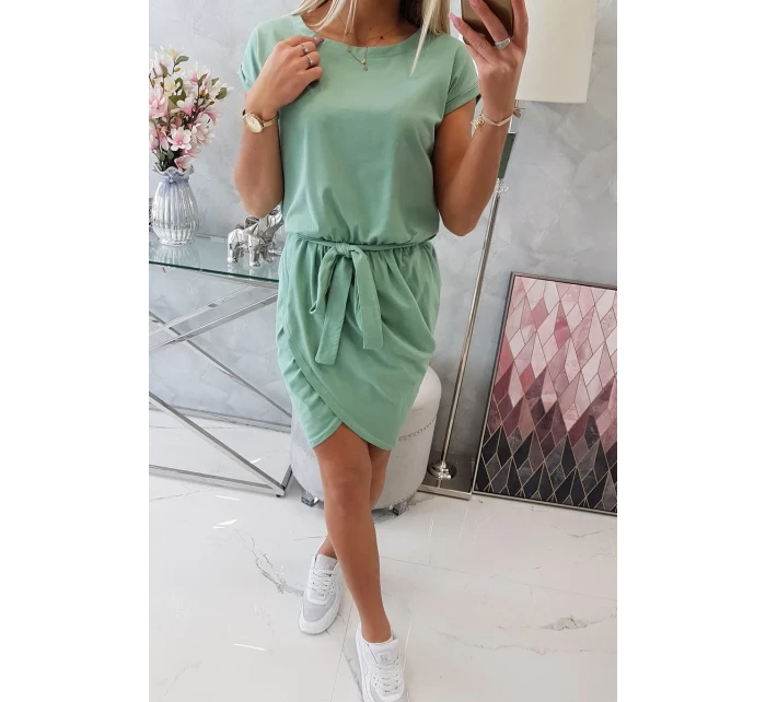 Šaty s obálkou dole tmavo mätové