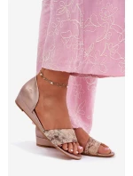 Kožené sandály model 21697441 zlaté - Maciejka