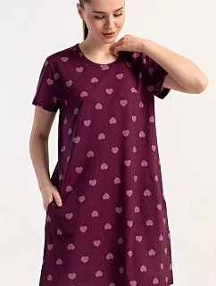 Dámske domáce šaty s krátkymi rukávmi Heart